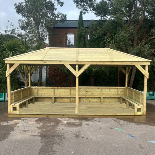 Rectangle Outdoor Classroom Shelter (Sides, Seating and Base)