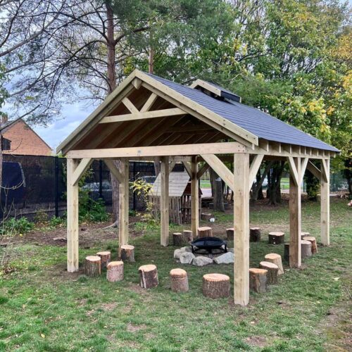 Rectangular Forest Firepit Shelter