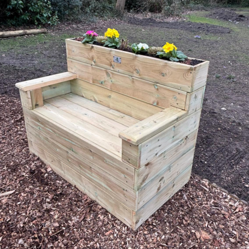 Children's Outdoor Bench with Nature Planter