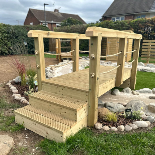 Large Timber Playground Bridge