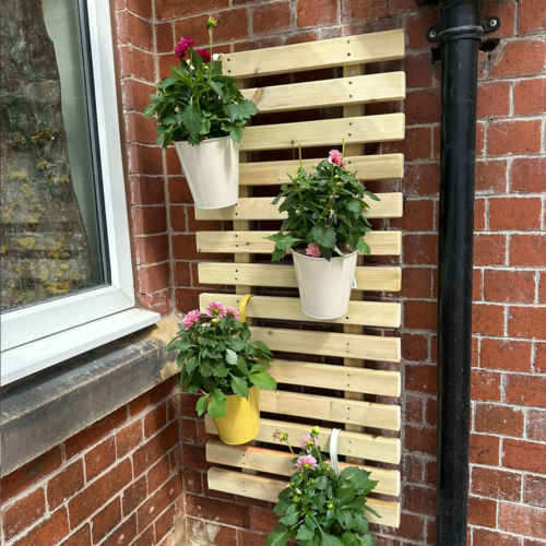 Outdoor Wooden Wall Planter Trellis