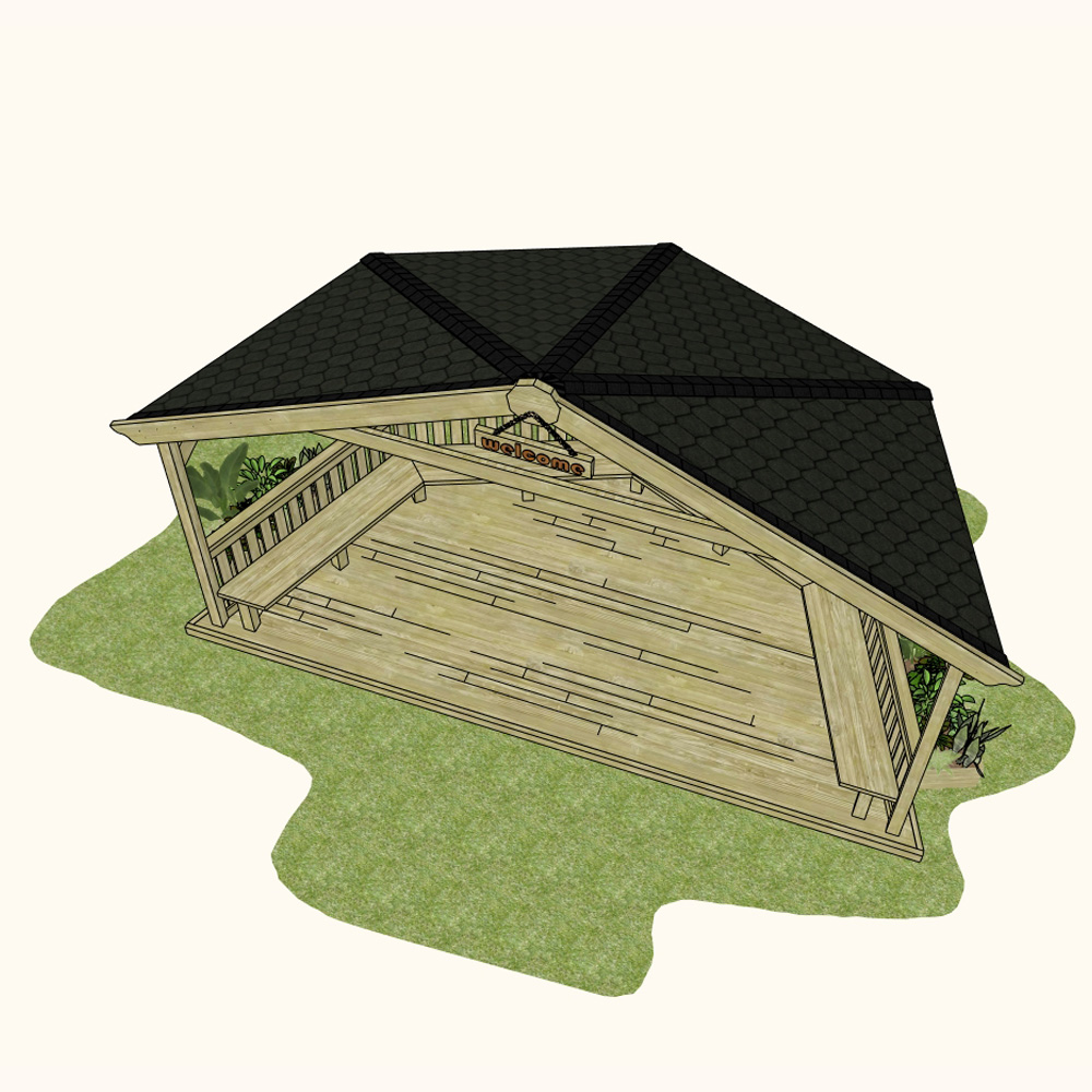 Half 6x6 Shelter (With perimeter fence) Image 4