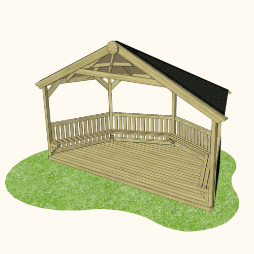Octagonal Outdoor Classroom (Canopy & Sides & Seating)