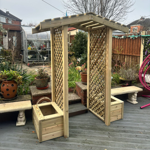 Outdoor Planter Trellis Archway