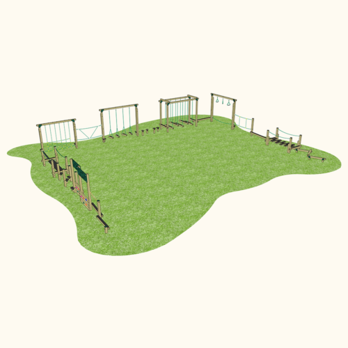 Playground 'U' Shaped Trim Trail - Sagano (16 Set)