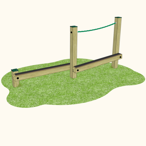 Tiered Balance Beam Crossing and Support Rope