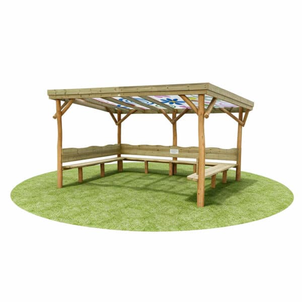 Robinia Shelter with Bespoke Patterned Roof